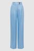 Wide Leg Linen Trousers in Blue