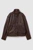 Atelier Grained Leather Jacket in Chocolate