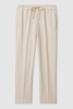 Hailey Cream Tapered Pull On Trousers