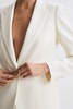 Tailored Fit Single Breasted Wool Suit Blazer in Off White