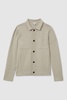 Knitted Button-Through Jacket in Oatmeal