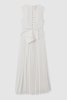 Acler Pleated Waist Panel Midi Dress in Ivory