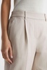 Tapered Linen Trousers in Oatmeal