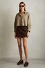 Cropped Cotton Shirt in Khaki