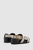 Strappy Chunky Canvas Sandals in Black