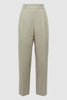 Tapered Linen Trousers in Khaki