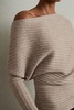 Wool-Cashmere Off-The-Shoulder Draped Jumper in Neutral