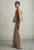 High Rise Flared Trousers in Neutral