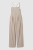 Wool Tailored Strappy Jumpsuit in Neutral