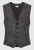 Slim Fit Wool Waistcoat in Charcoal