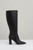 Block Heel Knee High Boots in Black