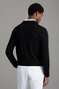 Merino Wool Button-Through Cardigan in Black