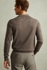 Merino Wool Polo Shirt in Dark Brown Melange