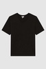 Cotton V-Neck T-Shirt in Black