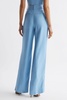 Wide Leg Linen Trousers in Blue