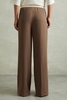 Wide Leg Elasticated Trousers in Mocha Brown