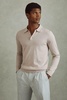 Merino Wool Polo Shirt in Washed Stone