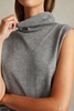 Wool Slouched Sleeveless Top in Grey