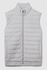 Hybrid Quilt and Knit Zip-Through Gilet in Soft Grey