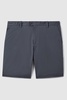 Modern Fit Cotton Blend Chino Shorts in Airforce Blue