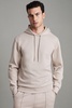 Plain Interlock Jersey Drawstring Hoodie in Oatmeal