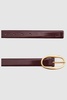 Patent Leather Oval Buckle Belt in Oxblood