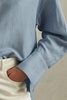 Relaxed Fit Lyocell Linen Button Through Shirt in Blue