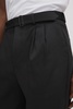 Relaxed Tapered Belted Trousers in Black