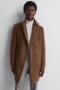 Wool Blend Double Breasted Epsom Coat in Tobacco