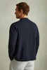 Knitted Button-Through Jacket in Navy