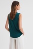 Sleeveless Press-Stud Blouse in Teal