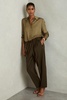 Fitted Layered Cuff Shirt in Khaki