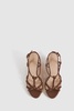 Leather Knot Detail Wedge Sandals in Tan