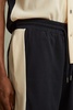 Colourblock Plisse Drawstring Shorts in Off White/Navy