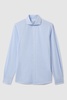 Striped Cutaway Collar Shirt in White/Soft Blue