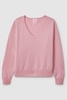 CRUSH Collection Cashmere V-Neck Jumper in Pink