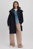 Cotton Parka Coat in Navy