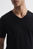 Cotton V-Neck T-Shirt in Black