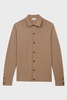 Merino Wool Button-Through Cardigan in Camel