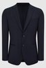 Slim Fit Single Breasted Wool Blazer in Navy