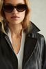 Febe Black Belted Leather Jacket