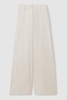 Anna Quan Wide Leg Linen Blend Trousers in Ivory