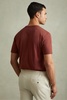 Cotton Crew Neck T-Shirt in Red Brick