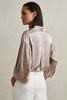 Silk Relaxed Sleeve Blouse in Champagne