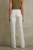 Cotton Wide Leg Suit Trousers in White