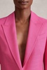 Petite Tailored Textured Single Breasted Suit: Blazer in Pink