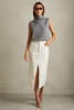 Wool Slouched Sleeveless Top in Grey