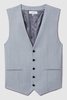 Slim Fit Wool Waistcoat in Soft Blue