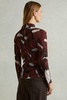 Printed Ruched Top in Burgundy