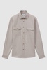 Chaser Wheat Melange Button-Through Twin Pocket Overshirt